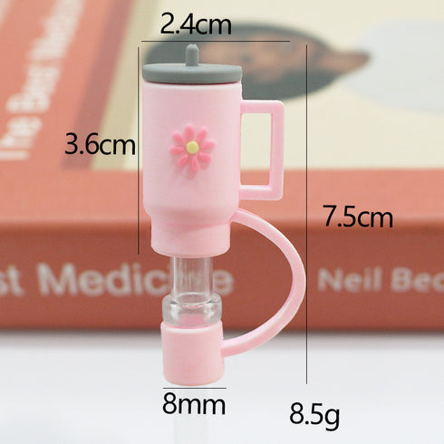 Cute Cartoon Silicone Straw Cap Dust PlugTumbler Straw Toppers for Tumblers, Dust-Proof Drinking Straw Caps for Reusable Straws Tips